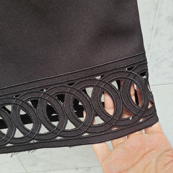 Black Mini Skirt with circle cutouts Size M - Picture 2 of 4
